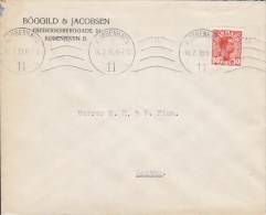 Denmark BÖGGILD & JACOBSEN (Chocolate Maschine Factory), KJØBENHAVN (K.) 1919 Cover Brief To ASSENS (2 Scans) - Covers & Documents
