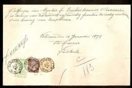 Nrs. 49 , 50 En 56 Op RECU / BETALINGSBEWIJS  DENDERLEEUW Dd. 13/1/1894 Verstuurd Naar CALCKEN Via WETTEREN (scan 2) ! - Autres & Non Classés