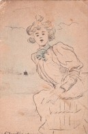 FEMME ELEGANTE   ILLUSTRATEUR HENRI BOUTEZ ENVOYER DE BREST EN 1904 - Boutet