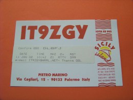 ISLAND -  Sicily     QSL   Karte  IT9ZGY   Radio     11.1.02   ( 14 ) - Radio