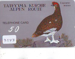 Telecarte Japon OISEAU (3547)   Phonecard Japan * BIRD * TELEFONKARTE VOGEL - Gallinacés & Faisans