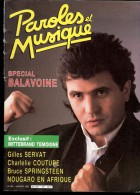 Revue PAROLES Et MUSIQUE N°66 1987 BALAVOINE, SERVAT, Charlélie COUTURE, SPRINGSTEEN, NOUGARO MITTERRAND - Musique