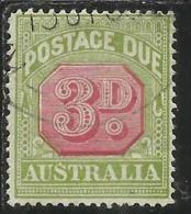 AUSTRALIA 1909 POSTAGE DUE TAXE TAX SEGNATASSE TASSE TAXES 3 D PERF. 14 USATO USED - Segnatasse