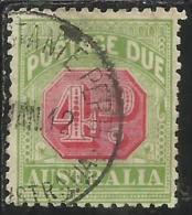 AUSTRALIA 1909 POSTAGE DUE TAXE TAX SEGNATASSE TASSE TAXES 4 D USATO USED - Postage Due