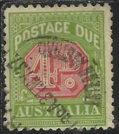 AUSTRALIA 1922 - 1925 POSTAGE DUE TAXE TAX SEGNATASSE TASSE TAXES 4 D PERF. 11 USATO USED - Strafport