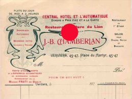 VERVIERS Hôtel CHAMBERLAN Vers 1900/10 - 1900 – 1949