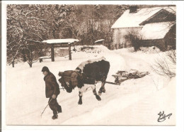 LES VIEUX METIERS  LE CHASSE NEIGE   (boeuf) - Paysans