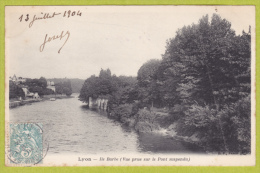 Lyon - Ile Barbe (vue Prise Sur Le Pont Suspendu), Pêcheurs - Circulé 1904 - Lyon 9