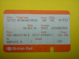 Ticket British Rail - Monde