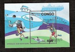 BLOC THEMATIQUE OBLIT. - CONGO - THEME :  SOUS-MARIN SCIENTIFIQUE- - Submarinos