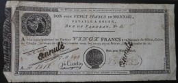 Normandie Rouen Bon De 20 Francs Payable Au 13 Rue Du Fardeau L´an 12 (1803) - Bons & Nécessité