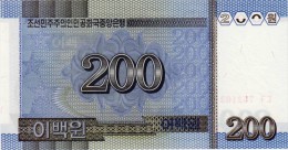 NORTH KOREA 200 WON BANKNOTE 2005 PICK NO.48 UNCIRCULATED UNC - Korea (Nord-)