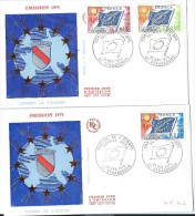 FRANCE FDC Conseil De L'Europe 1975 Yvert N° 42/45 - Lettres & Documents