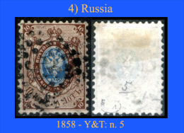 Russia-0004 - 1858 - Y&T: N.5 (o) - - Oblitérés