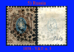 Russia-0005 - 1858 - Y&T: N.5 (o) - - Usati