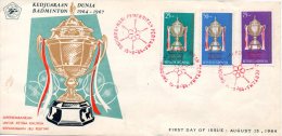 INDONESIE. N°392-4 De 1964 Sur Enveloppe 1er Jour (FDC). Badminton. - Badminton