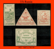 Russia-0033 - 1922 - Y&T: N. 176/179 (++) - - Neufs