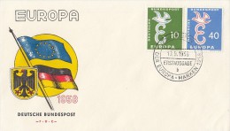 3215- EUROPA CEPT, COVER FDC, 1958, GERMANY - 1958