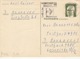 3251- PRESIDENT GUSTAV HEINEMANN, POSTCARD STATIONERY, 1974, GERMANY - Illustrated Postcards - Used