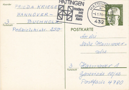 3252- PRESIDENT GUSTAV HEINEMANN, POSTCARD STATIONERY, 1974, GERMANY - Cartes Postales Illustrées - Oblitérées