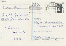 3261- GOETHE AND SCHILLER MONUMENT, POSTCARD STATIONERY, 2000, GERMANY - Cartoline - Usati