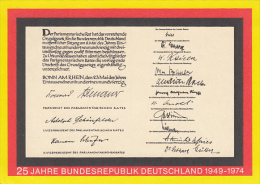 3263- GERMAN FEDERAL REPUBLIC ANNIVERSARY, POSTCARD STATIONERY, 1974, GERMANY - Cartoline Illustrate - Usati