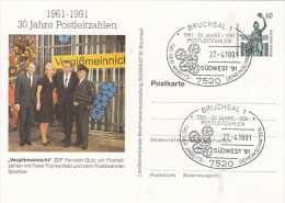 3271- POST SERVICE, MUNCHEN STATUE, POSTCARD STATIONERY, 1991, GERMANY - Postales Ilustrados - Usados