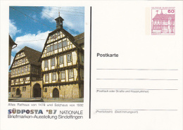 3274- PHILATELIC EXHIBITION, RHEYDT CASTLE, POSTCARD STATIONERY, 1987, GERMANY - Illustrated Postcards - Used