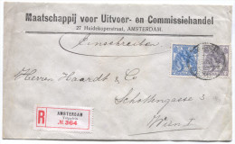 Netherlands, AMSTERDAM, 1908. Registered, For Austria - Cartas & Documentos