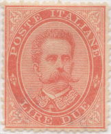 SI53D Italia Italy Regno 1882 2 L. - Effigie Di Umberto I Entro Un Ovale MLH Ottima Centratura RARO - Ungebraucht