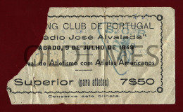 PORTUGAL - SPORTING CLUB DE PORTUGAL - FESTIVAL DE ATLETISMO COM ATLETAS AMERICANOS - 1949 OLD SPORTS TICKET - Athletics