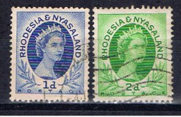 R&N Rhodesien & Nyassaland 1954 Mi 2-3 Elisabeth - Rhodesia & Nyasaland (1954-1963)