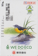 Carte Prépayée Japon - Animal - OISEAU - BERGERONNETTE - WAGTAIL BIRD Japan Prepaid Card - VOGEL Karte - Tokyu 3474 - Zangvogels