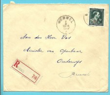 724T (-10%) Op Brief Aangetekend Met Stempel WEMMEL - 1946 -10%