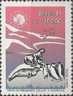 BRAZIL - VISIT BY PRESIDENT FERNANDO COLLOR TO ANTARCTICA 1991 - MNH - Antarktischen Tierwelt