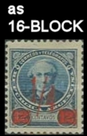 CV:€8.32 ARGENTINA 1890 Juan Bautista Alberti OVPT:1/4/12c 16-BLOCK   [Aufdruck,surimprimé] - Ungebraucht