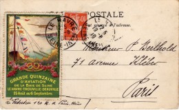 CACHET - 2 Cachets Avec Dates Différentes 1901 Et 1910 - VIGNETTE D'AVIATION DE LA BAIE DE SEINE - LE HAVRE -TROUVILLE- - Briefe U. Dokumente