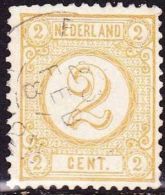 1876-1894 Cijfertype 2 Cent Okergeel Tanding 12½ X 12  NVPH 32 C - Usati