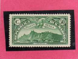 REPUBBLICA DI SAN MARINO REPUBLIC 1931 POSTA AEREA AIR MAIL VEDUTA VIEW CENT. 50c MNH - Luchtpost