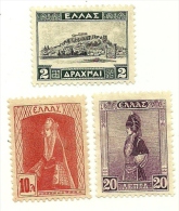 1927 - Grecia 349/50 + 356 Ordinaria      C3612 - Nuovi