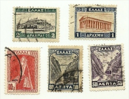 1927 - Grecia 349 + 353/56 Ordinaria      C3614 - Usati