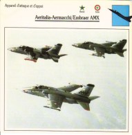 Delcampe - Aeritalia-Aermacchi/Embraer AMX  - Avion D'Attaque Et D'Appui  -  Fiche Technique - Aerei