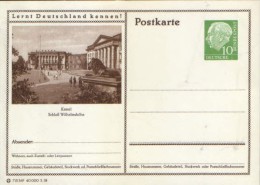 Germany/ Federal Republic- Stationery Postacard Unused - P24 Heuss Type I - Kassel , Schloss Wilhelmshohe - Postkaarten - Ongebruikt