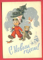 153313 / 1961 - NEW YEAR Christmas - Buratino  BEAR Squirrel TREE BIRD - Stationery Entier Russia Russie - 1960-69