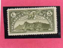 SAN MARINO 1931 POSTA AEREA AIR MAIL VEDUTA VEDUTE VIEW  LIRE 5 MNH - Luftpost