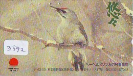 Telecarte Japon OISEAU (3592)    BIRD * JAPAN Phonecard * Vogel TELEFONKARTE - Pájaros Cantores (Passeri)