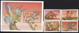 LESOTHO Prehistoire. Animaux Prehistoriques, (yvert 1025/28+BF94) ** MNH, Sans Charniere. - Prehistorisch