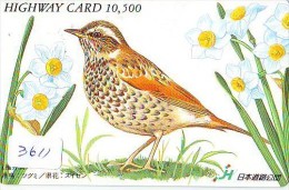 Carte Prépayée Japon* OISEAU (3611)    BIRD * JAPAN Prepaidcard * Vogel KARTE - Pájaros Cantores (Passeri)