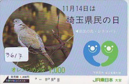 Carte Prépayée Japon* OISEAU (3617)   BIRD * JAPAN Prepaidcard * Vogel KARTE - Sperlingsvögel & Singvögel