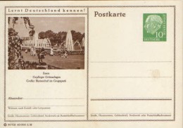 Germany/ Federal Republic- Stationery Postacard Unused - P24 Heuss Type I - Essen, Grosser Blumenhof Im Grugapark - Cartoline - Nuovi